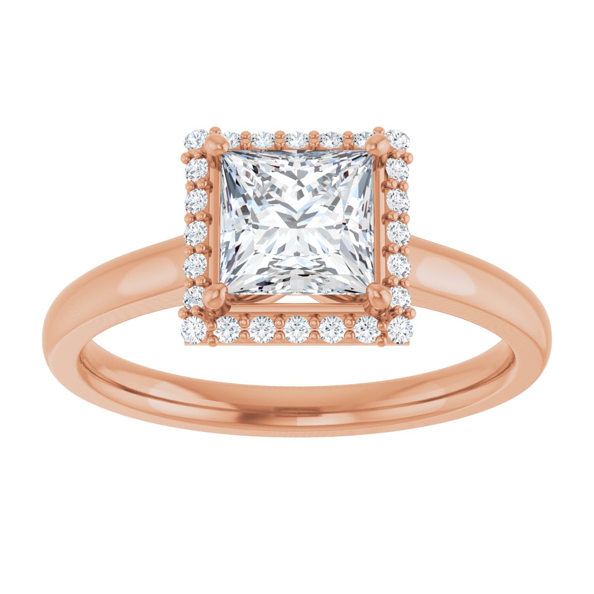 Square Halo-Style Engagement Ring Semi-Mount - gallery - Series 122060
