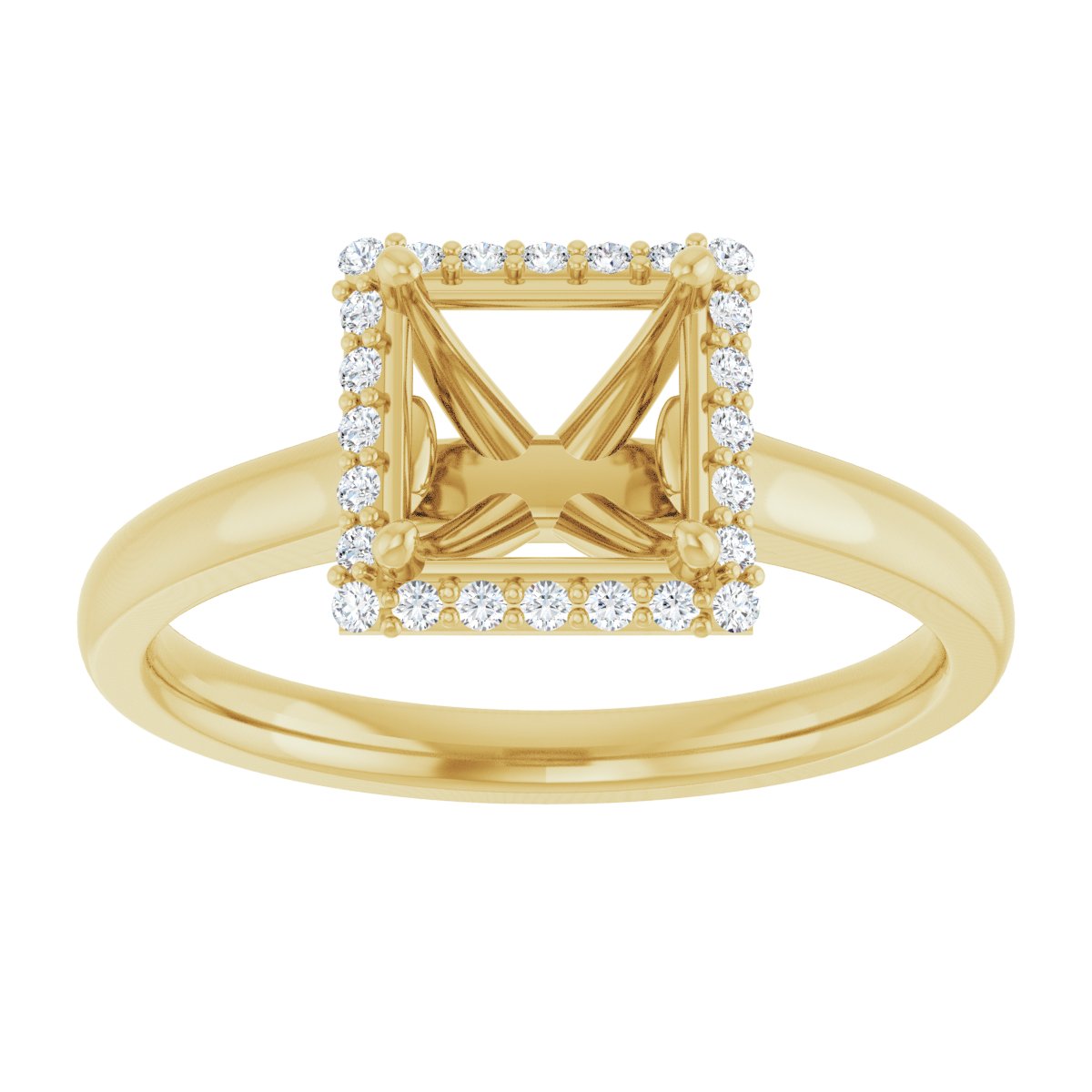 Square Halo-Style Engagement Ring Semi-Mount - gallery - Series 122060