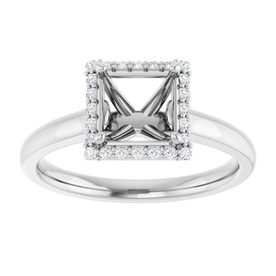 Square Halo-Style Engagement Ring Semi-Mount - gallery - Series 122060
