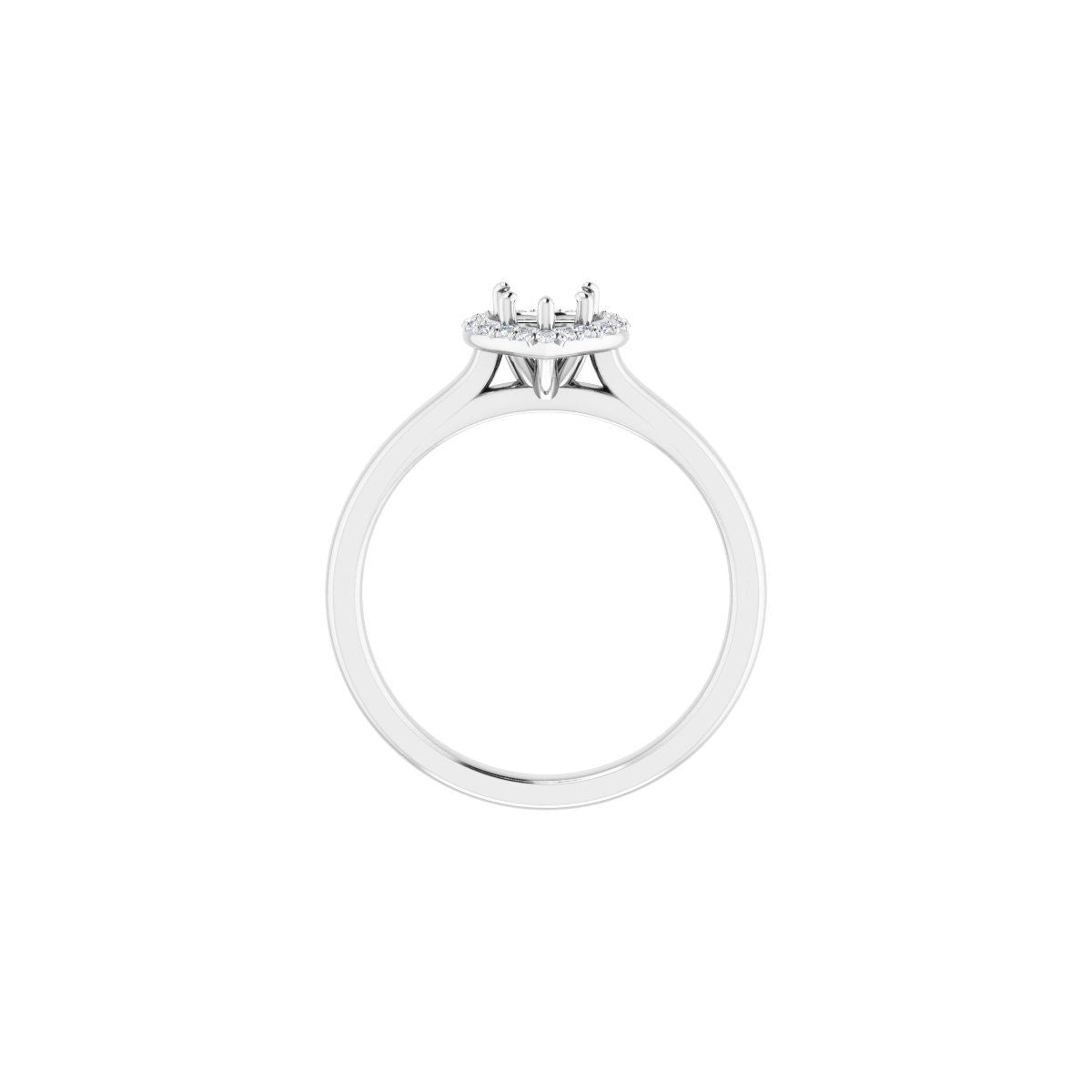 Heart Halo-Style Engagement Ring Semi-Mount - gallery - Series 122060