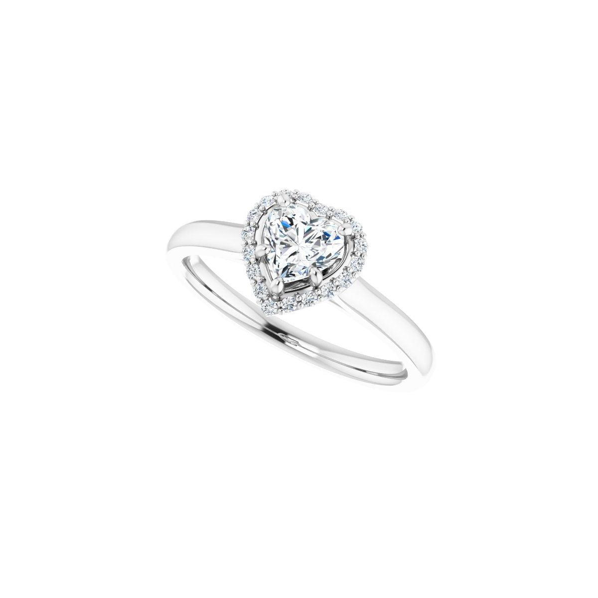 Heart Halo-Style Engagement Ring Semi-Mount - gallery - Series 122060