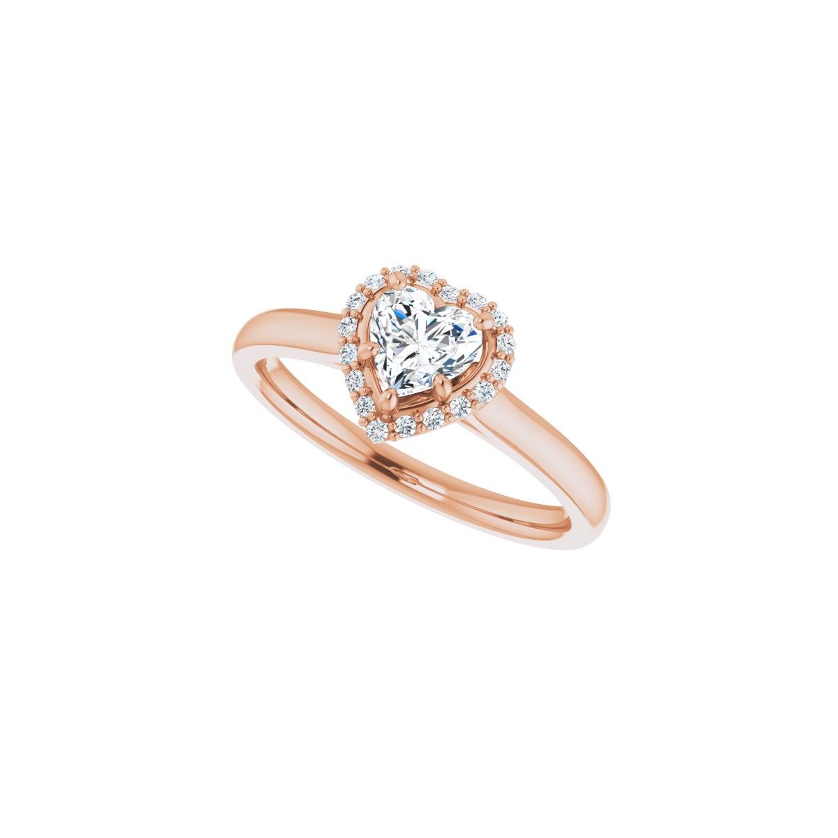 Heart Halo-Style Engagement Ring Semi-Mount - gallery - Series 122060
