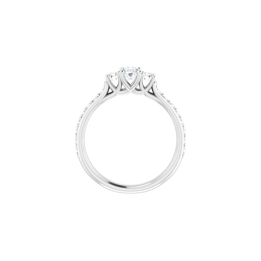 Oval Three-Stone Engagement Ring Semi-Mount - gallery - Series 122102