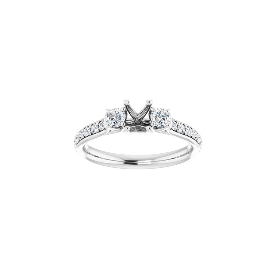 Oval Three-Stone Engagement Ring Semi-Mount - gallery - Series 122102