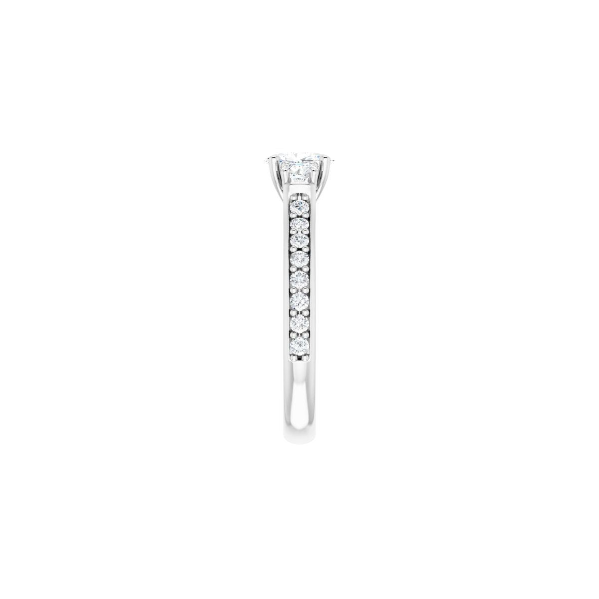 Oval Three-Stone Engagement Ring Semi-Mount - gallery - Series 122102