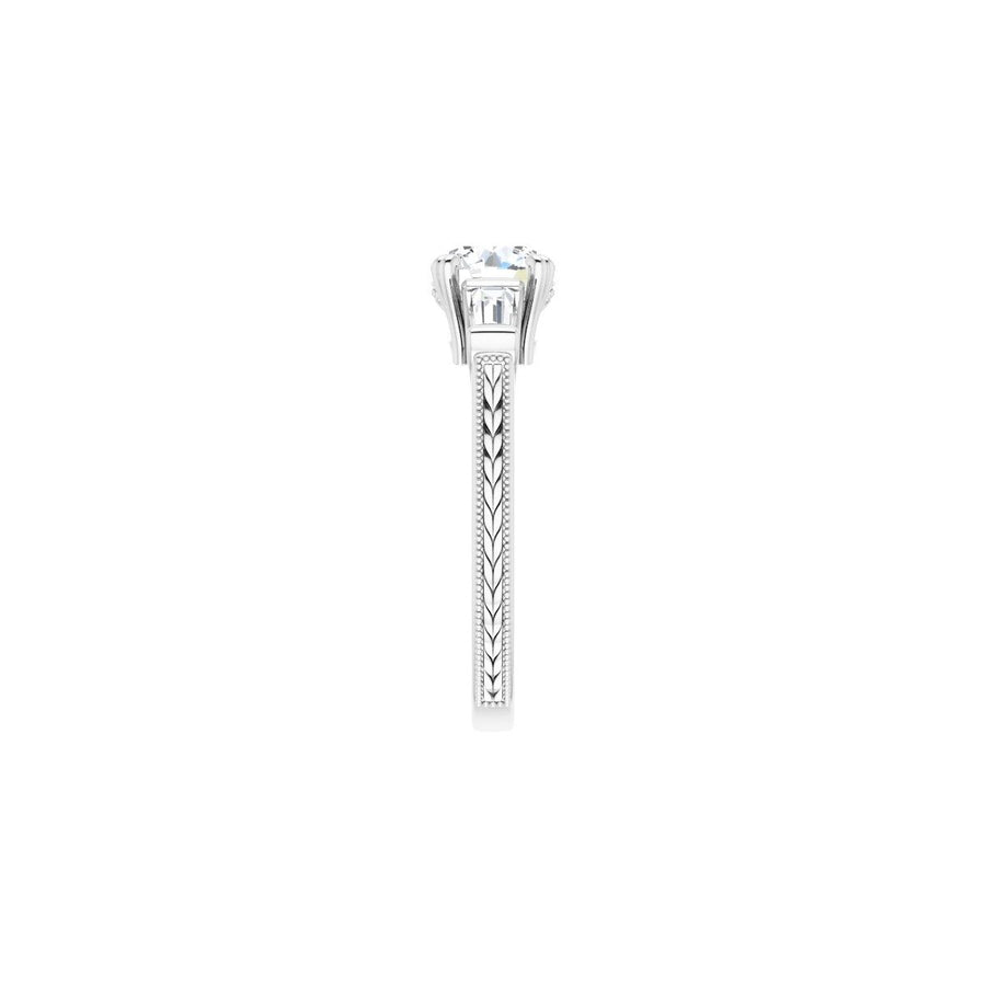 Round Twin-Prong Three-Stone Engagement Ring Semi-Mount - gallery - Series 122970