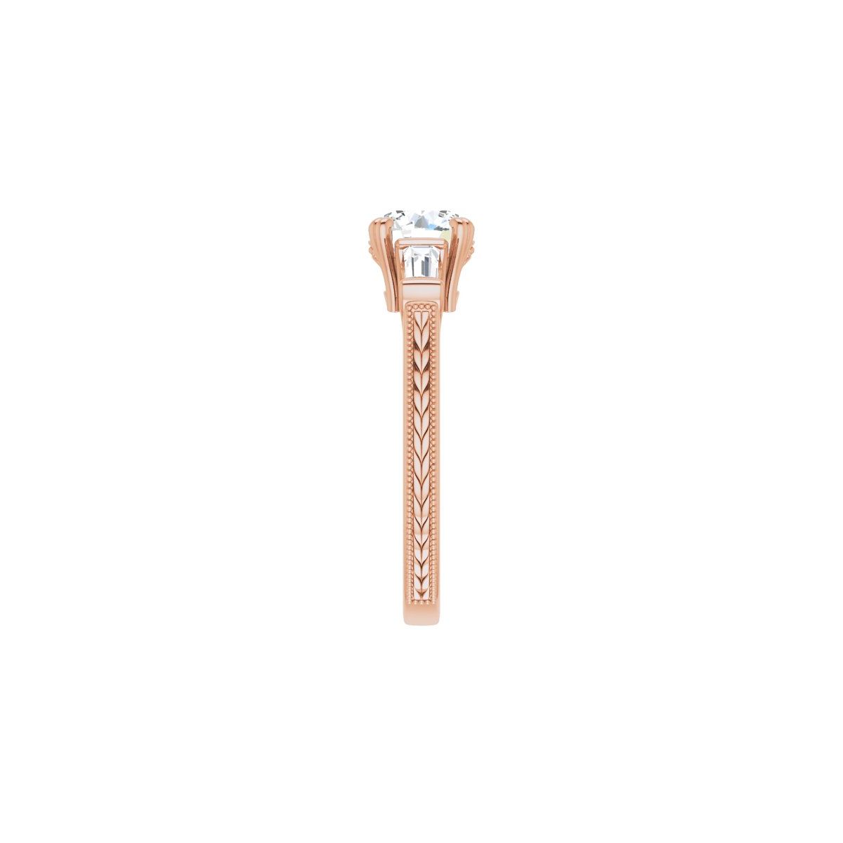 Round Twin-Prong Three-Stone Engagement Ring Semi-Mount - gallery - Series 122970