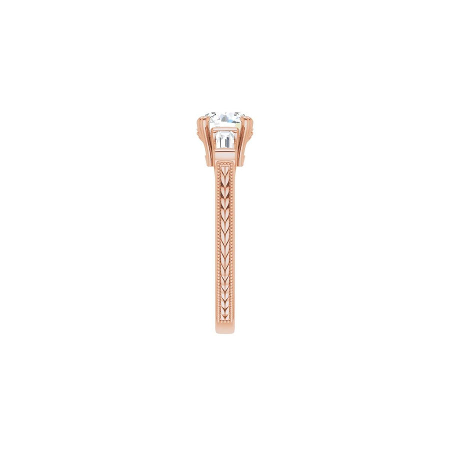 Round Twin-Prong Three-Stone Engagement Ring Semi-Mount - gallery - Series 122970