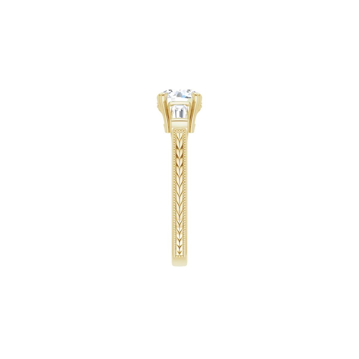 Round Twin-Prong Three-Stone Engagement Ring Semi-Mount - gallery - Series 122970