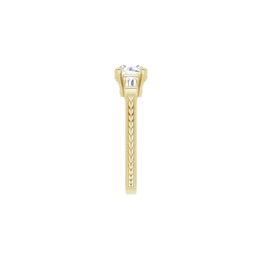 Round Twin-Prong Three-Stone Engagement Ring Semi-Mount - gallery - Series 122970