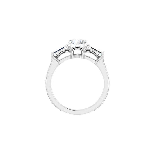 Round Twin-Prong Three-Stone Engagement Ring Semi-Mount - gallery - Series 122970
