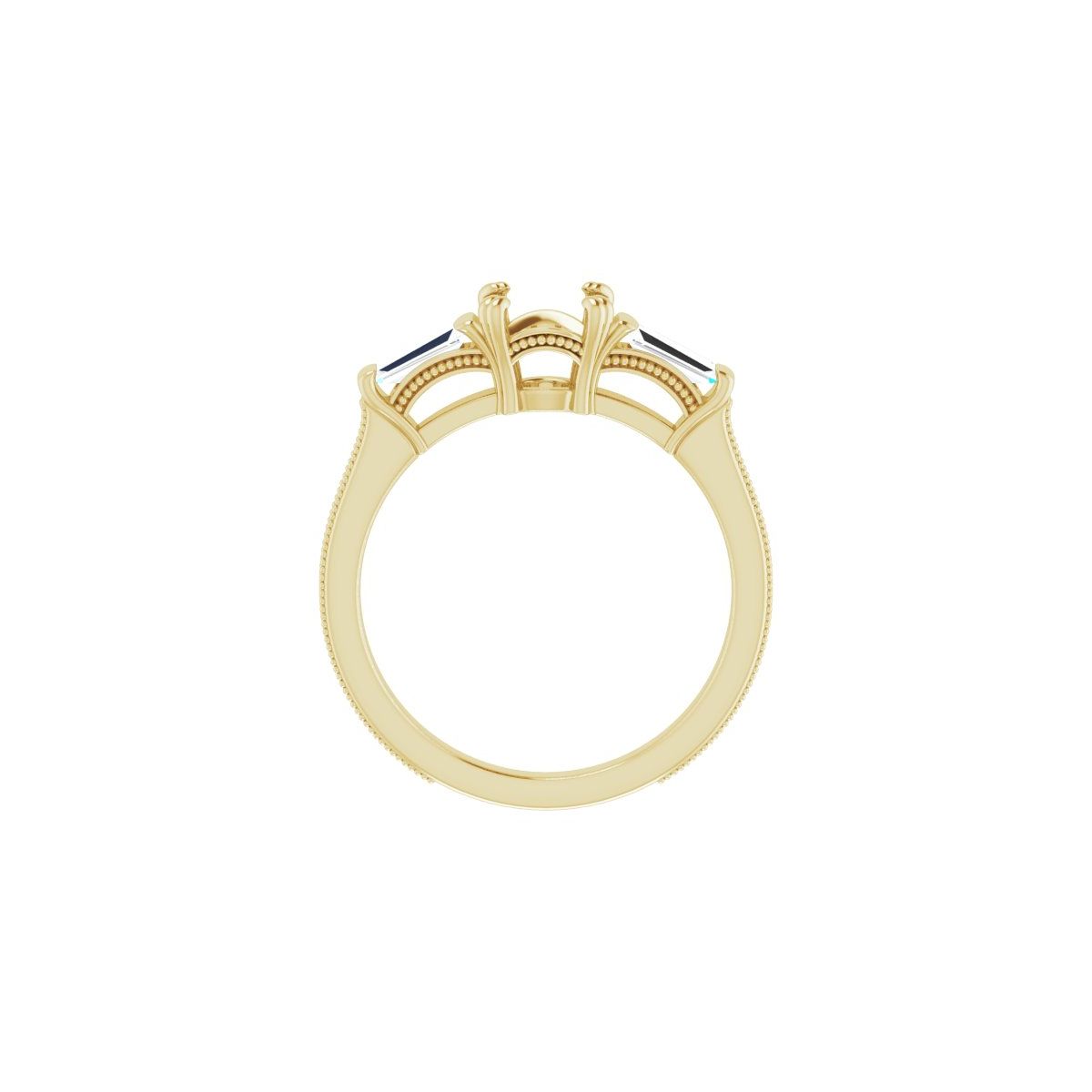 Round Twin-Prong Three-Stone Engagement Ring Semi-Mount - gallery - Series 122970