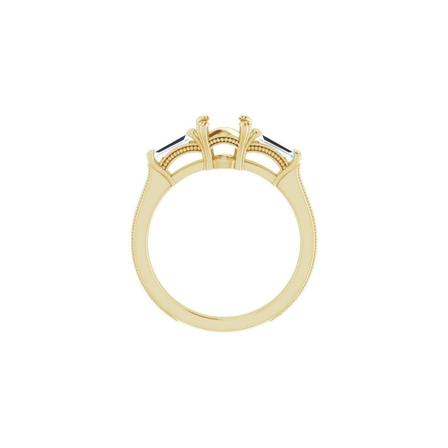 Round Twin-Prong Three-Stone Engagement Ring Semi-Mount - gallery - Series 122970