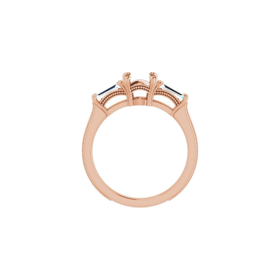 Round Twin-Prong Three-Stone Engagement Ring Semi-Mount - gallery - Series 122970