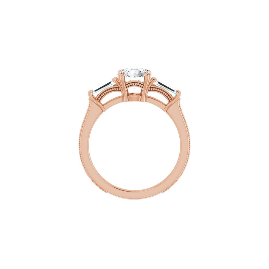 Round Twin-Prong Three-Stone Engagement Ring Semi-Mount - gallery - Series 122970