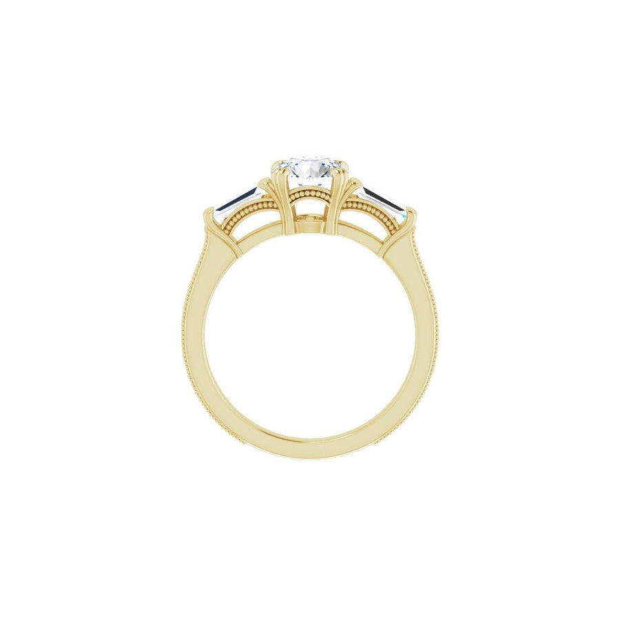 Round Twin-Prong Three-Stone Engagement Ring Semi-Mount - gallery - Series 122970