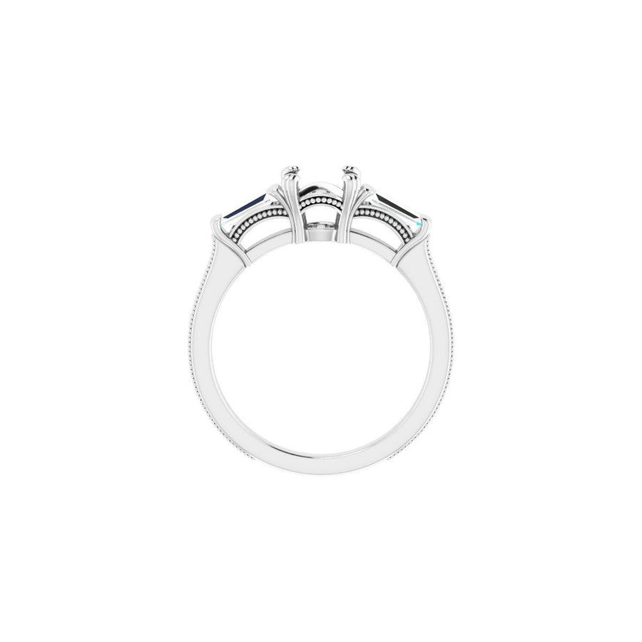 Round Twin-Prong Three-Stone Engagement Ring Semi-Mount - gallery - Series 122970