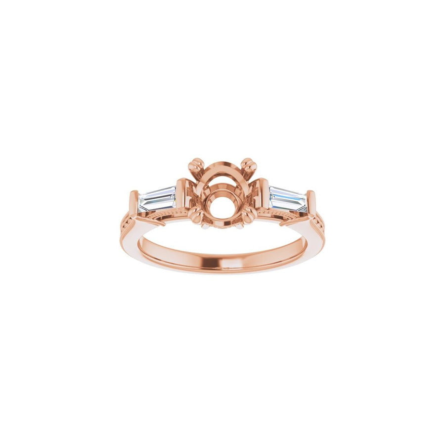 Round Twin-Prong Three-Stone Engagement Ring Semi-Mount - gallery - Series 122970