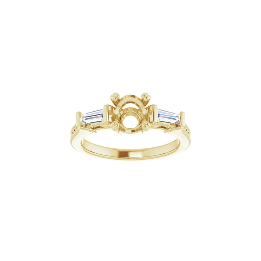Round Twin-Prong Three-Stone Engagement Ring Semi-Mount - gallery - Series 122970