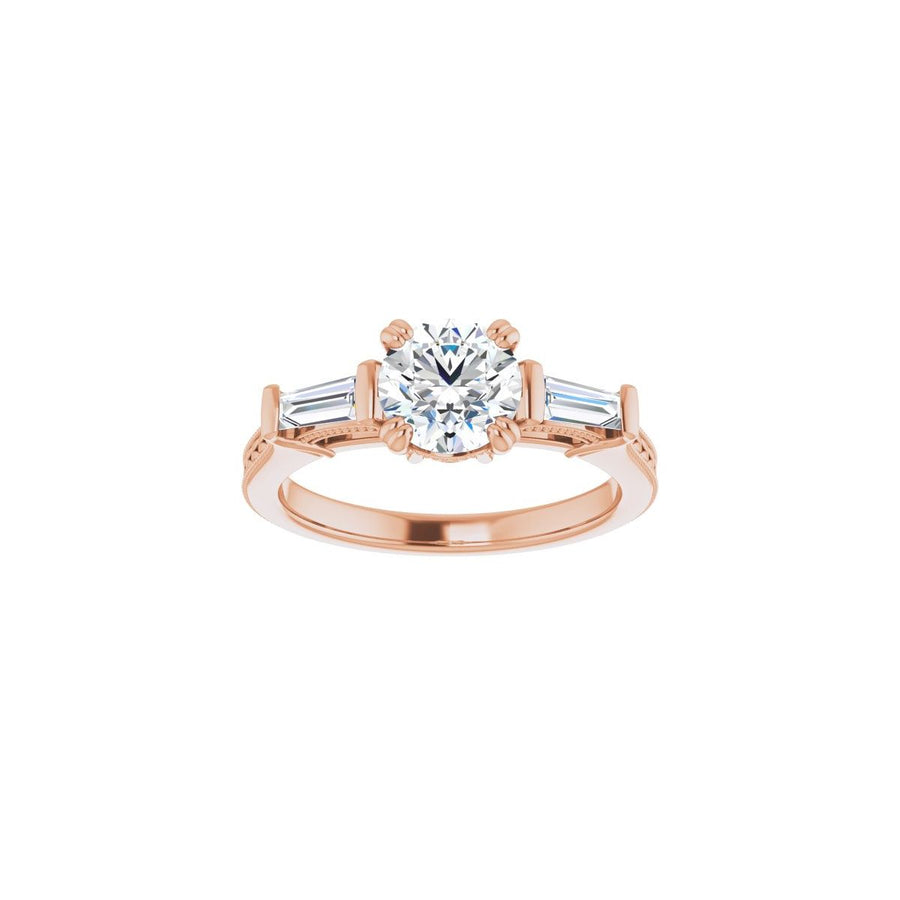 Round Twin-Prong Three-Stone Engagement Ring Semi-Mount - gallery - Series 122970
