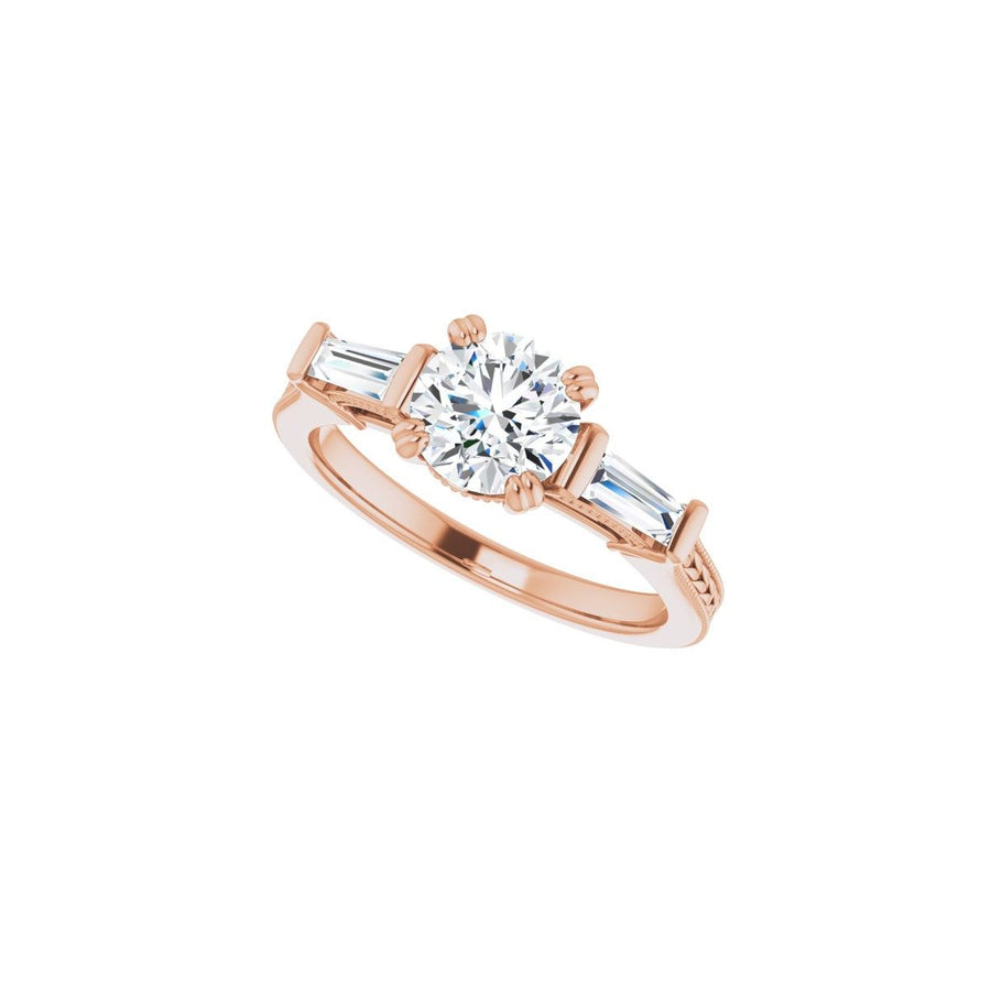 Round Twin-Prong Three-Stone Engagement Ring Semi-Mount - gallery - Series 122970