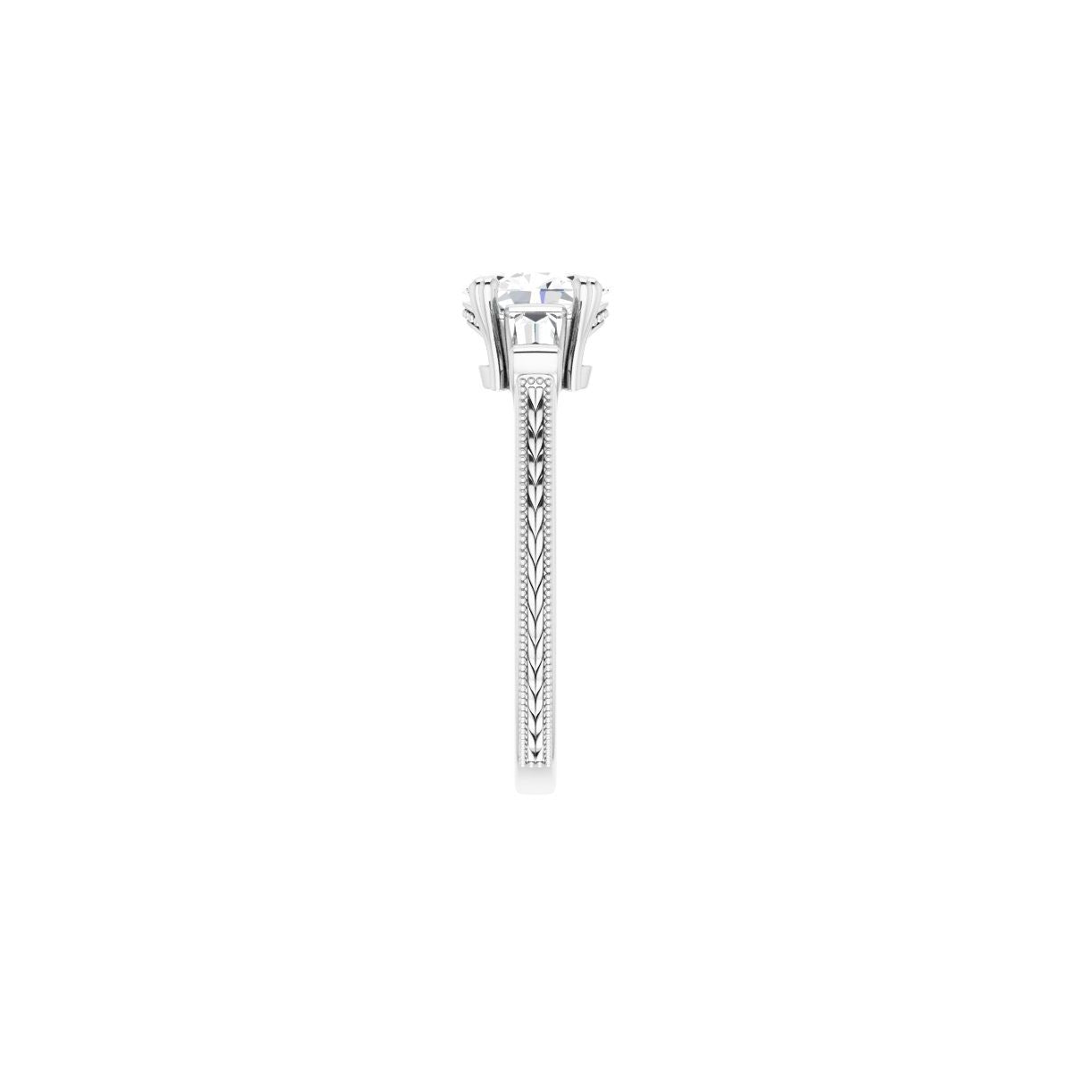 Oval Twin-Prong Three-Stone Engagement Ring Semi-Mount - gallery - Series 122970