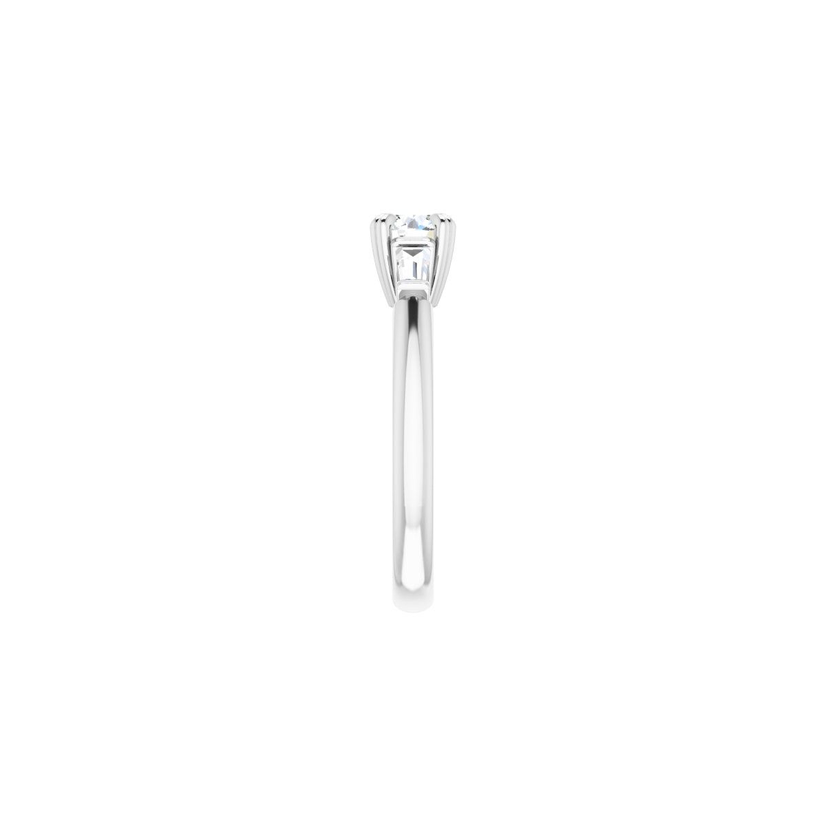 Round Double Claw-Prong Three-Stone Engagement Ring Semi-Mount - gallery - Series 122977