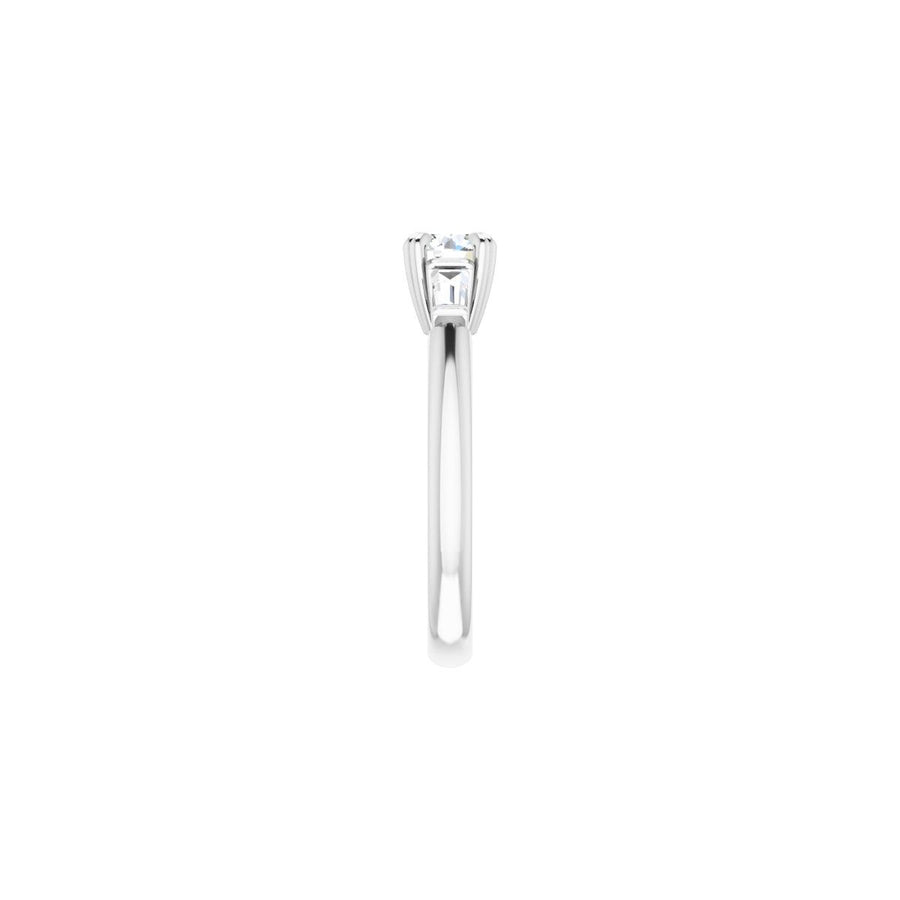 Round Double Claw-Prong Three-Stone Engagement Ring Semi-Mount - gallery - Series 122977