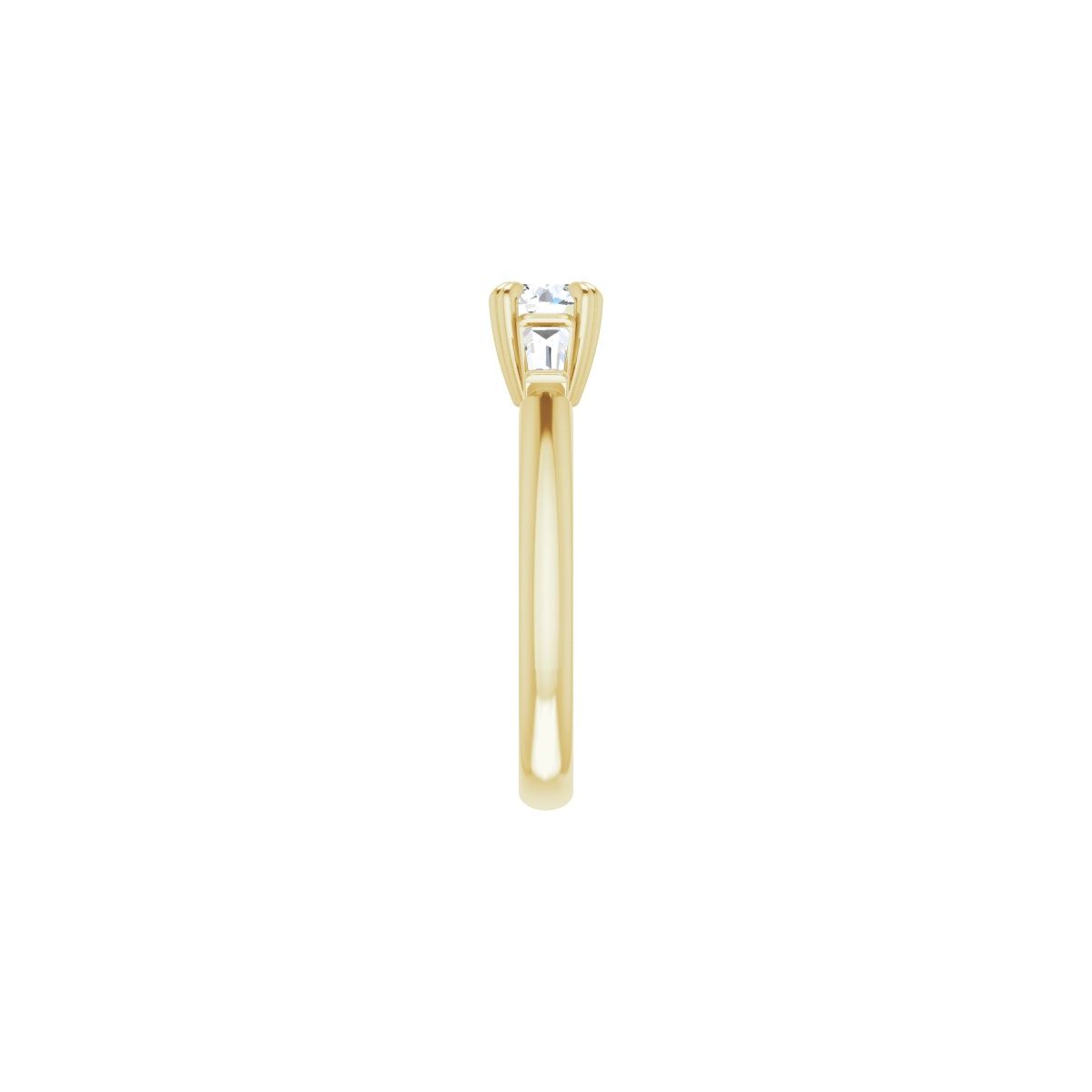 Round Double Claw-Prong Three-Stone Engagement Ring Semi-Mount - gallery - Series 122977