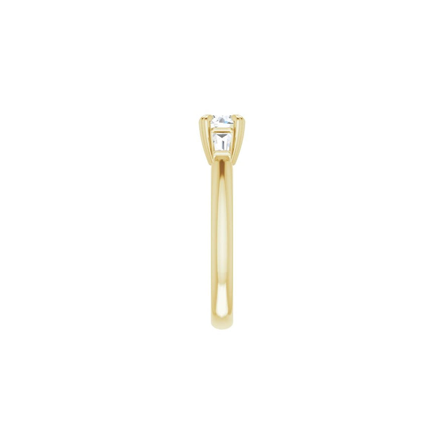 Round Double Claw-Prong Three-Stone Engagement Ring Semi-Mount - gallery - Series 122977