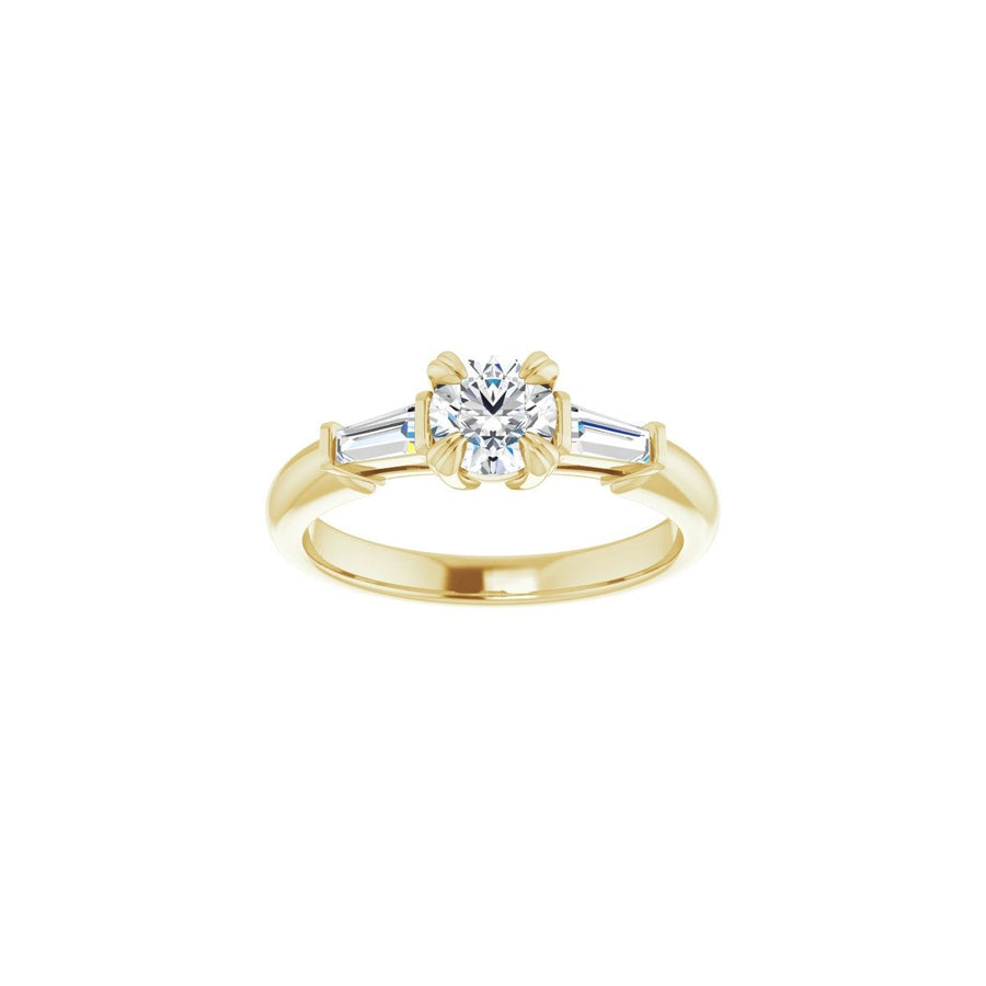 Round Double Claw-Prong Three-Stone Engagement Ring Semi-Mount - gallery - Series 122977