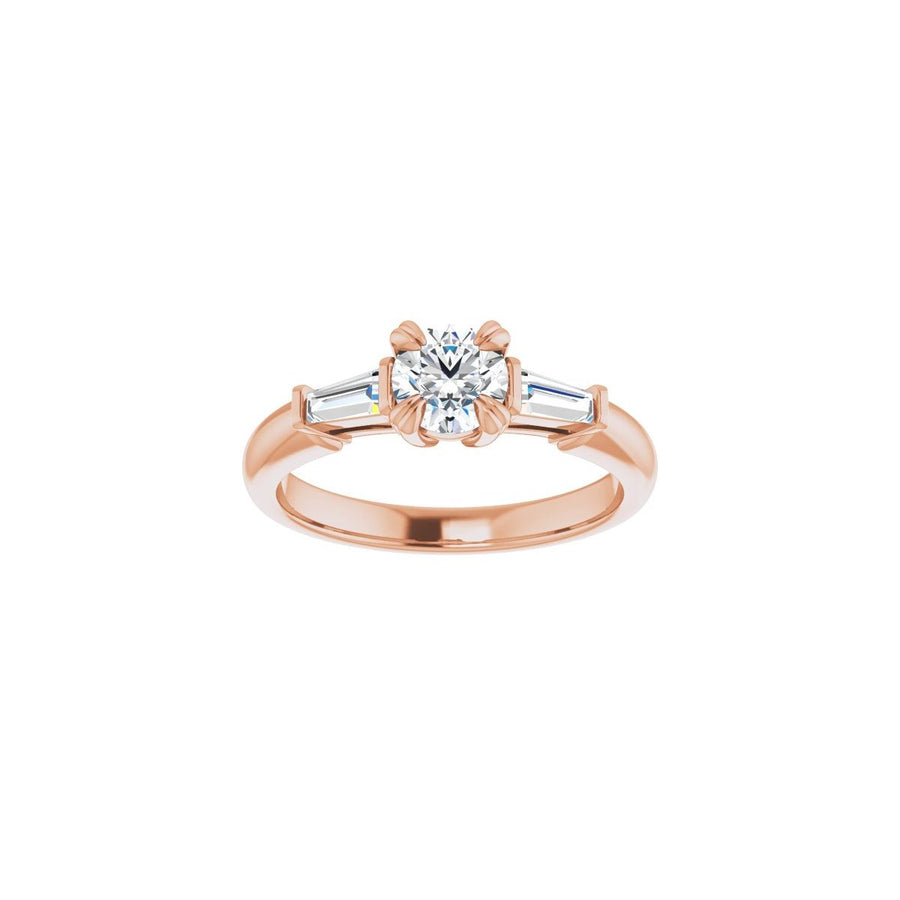 Round Double Claw-Prong Three-Stone Engagement Ring Semi-Mount - gallery - Series 122977