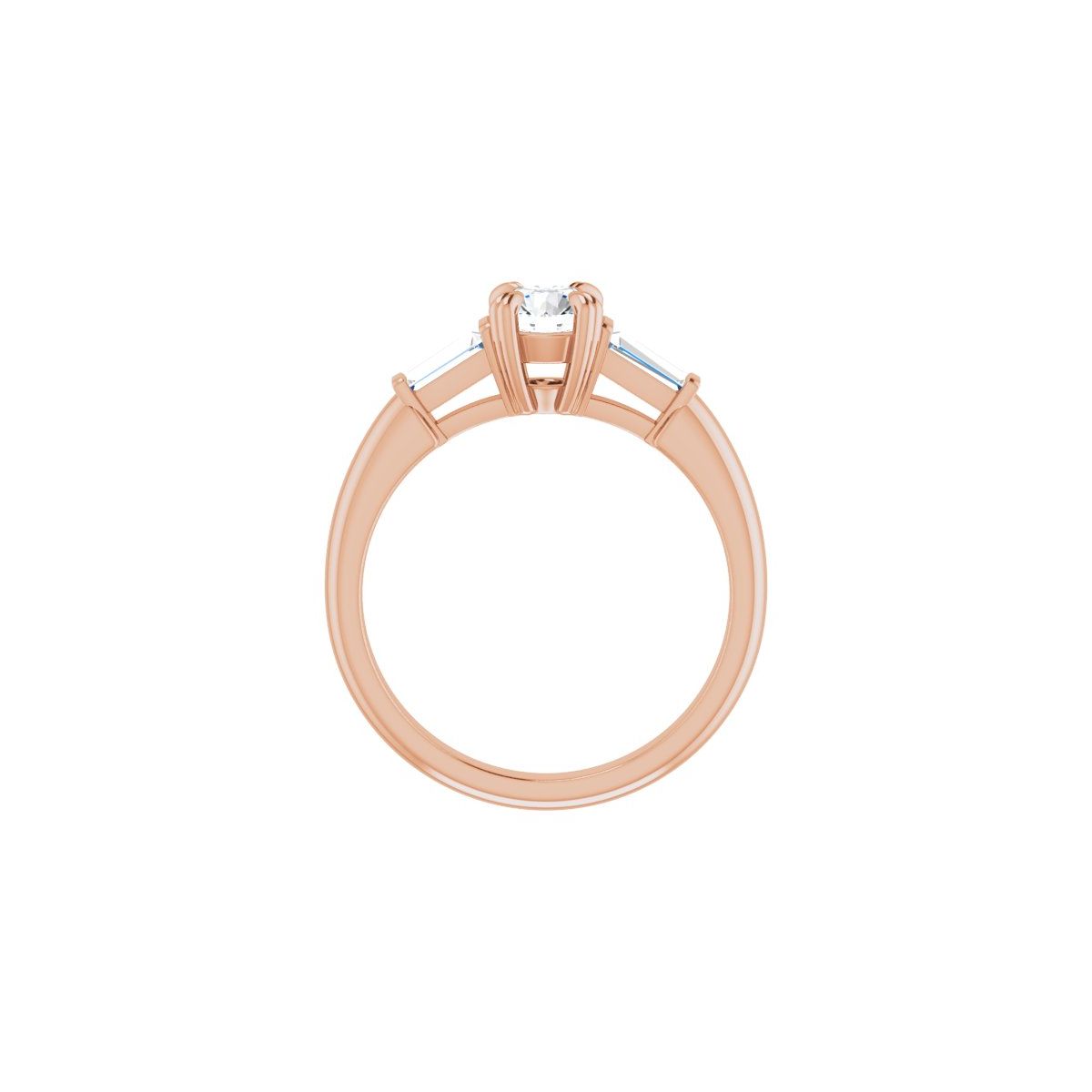 Round Double Claw-Prong Three-Stone Engagement Ring Semi-Mount - gallery - Series 122977