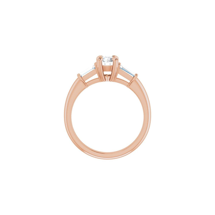 Round Double Claw-Prong Three-Stone Engagement Ring Semi-Mount - gallery - Series 122977