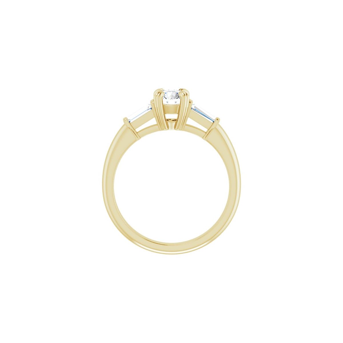 Round Double Claw-Prong Three-Stone Engagement Ring Semi-Mount - gallery - Series 122977