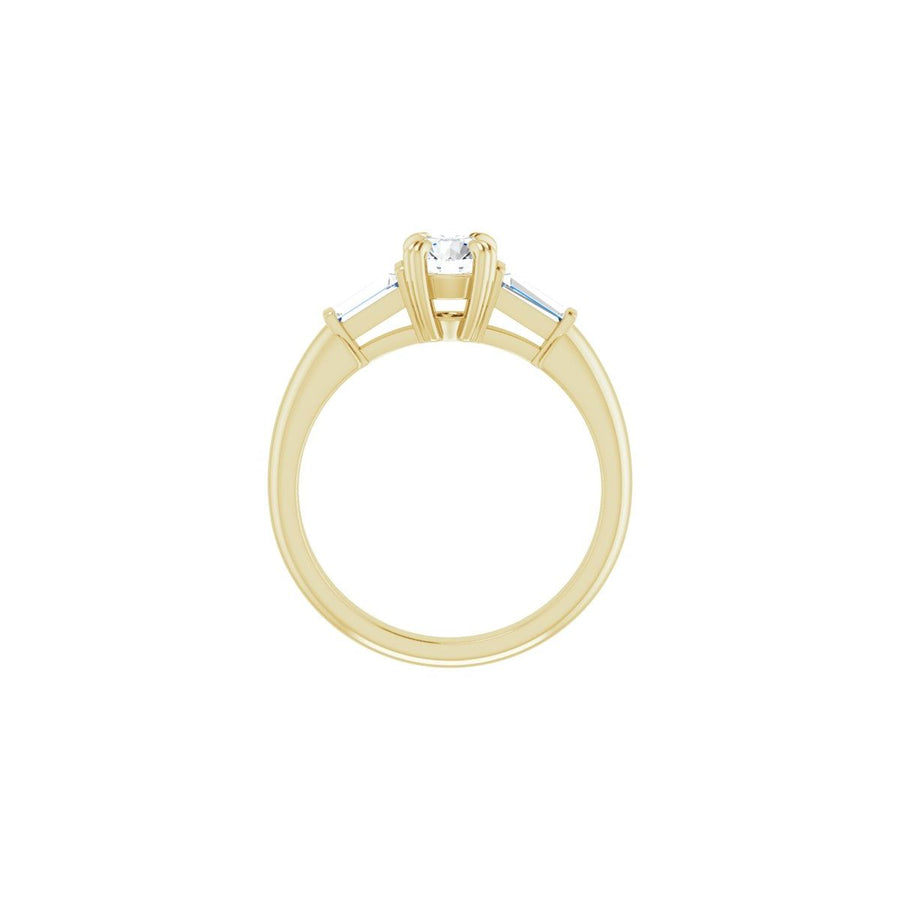 Round Double Claw-Prong Three-Stone Engagement Ring Semi-Mount - gallery - Series 122977