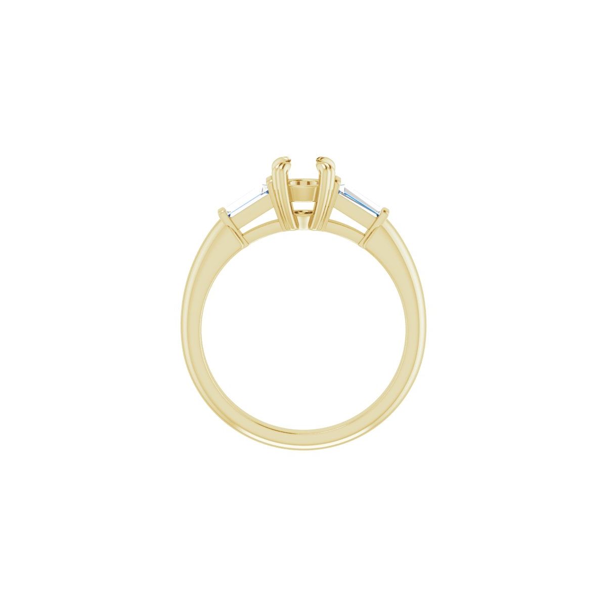 Round Double Claw-Prong Three-Stone Engagement Ring Semi-Mount - gallery - Series 122977