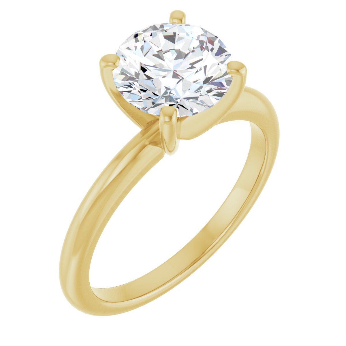 Natural Diamond Round Engagement Ring (8 Mm) Mounting - 14K Gold - Series 123213