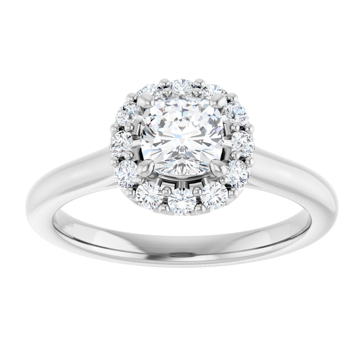Cushion Halo-Style Engagement Ring Semi-Mount - gallery - Series 123336
