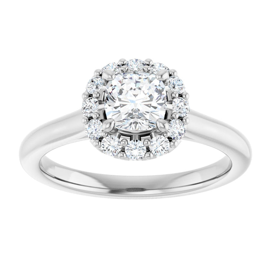 Cushion Halo-Style Engagement Ring Semi-Mount - gallery - Series 123336