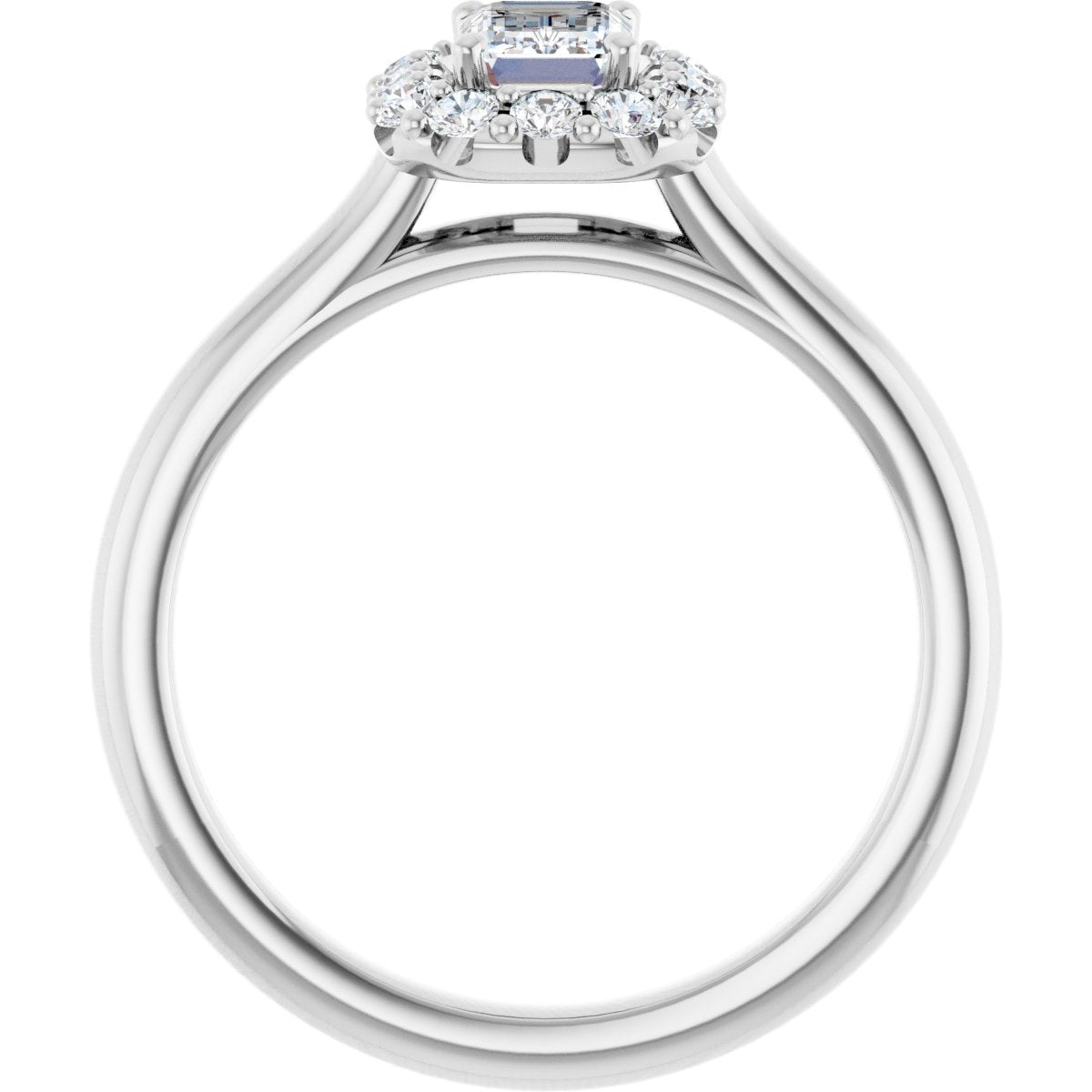 Emerald Halo-Style Engagement Ring Semi-Mount - gallery - Series 123336