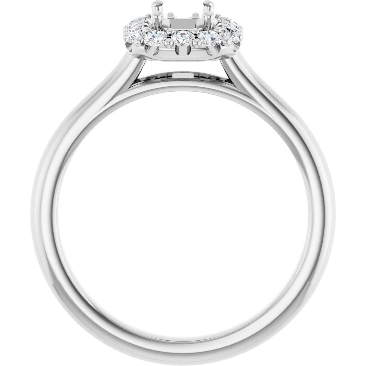 Emerald Halo-Style Engagement Ring Semi-Mount - gallery - Series 123336