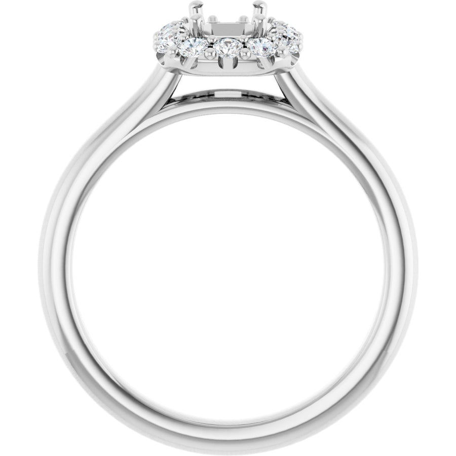 Emerald Halo-Style Engagement Ring Semi-Mount - gallery - Series 123336