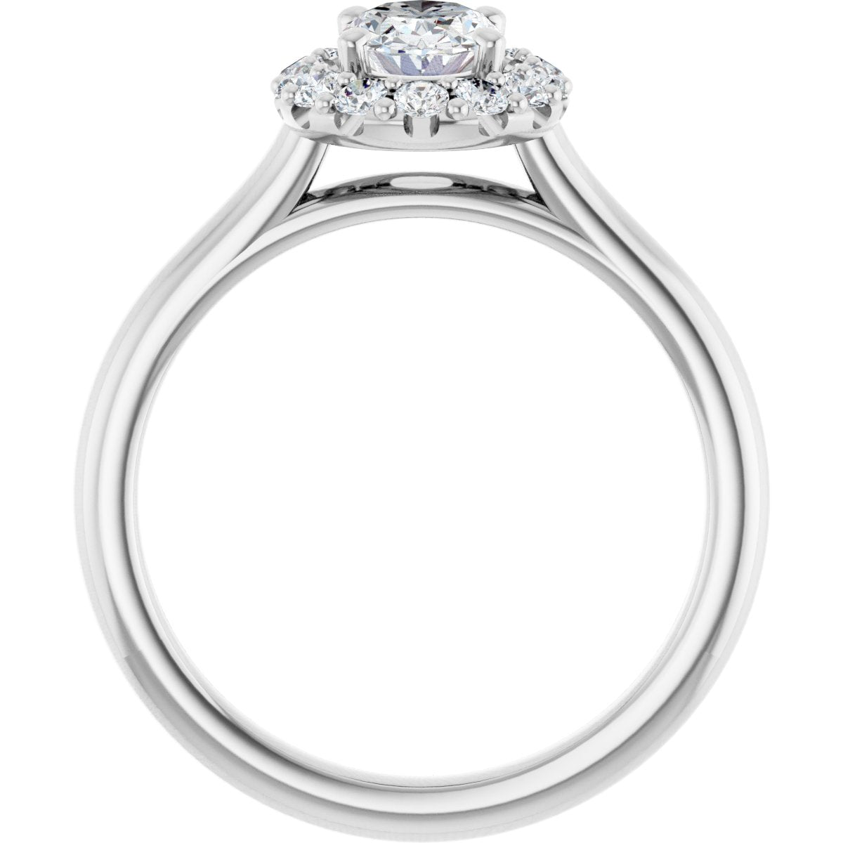 Oval Halo-Style Engagement Ring Semi-Mount - gallery - Series 123336