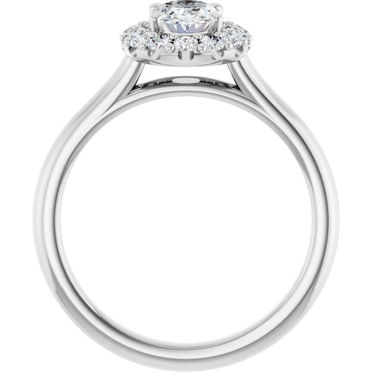 Oval Halo-Style Engagement Ring Semi-Mount - gallery - Series 123336