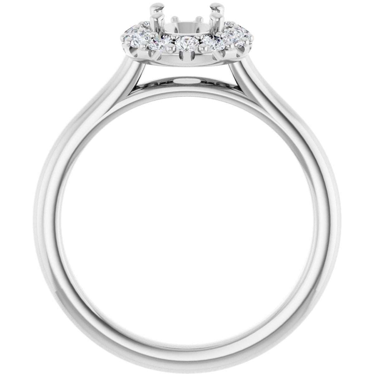 Oval Halo-Style Engagement Ring Semi-Mount - gallery - Series 123336