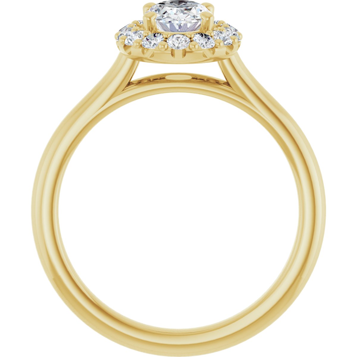 Oval Halo-Style Engagement Ring Semi-Mount - gallery - Series 123336