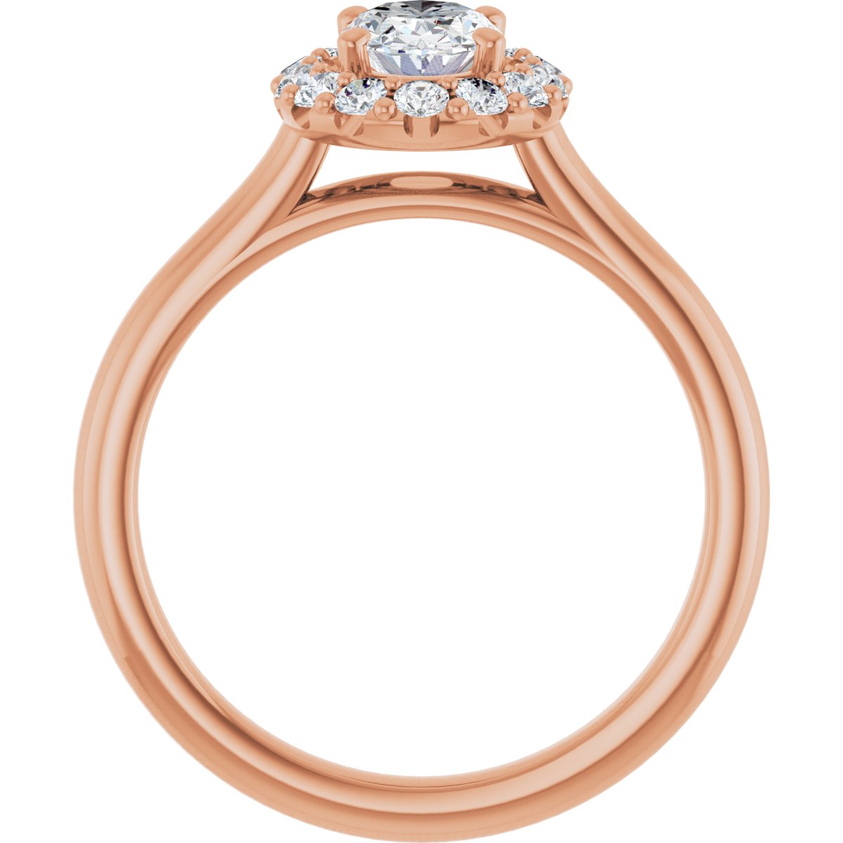 Oval Halo-Style Engagement Ring Semi-Mount - gallery - Series 123336