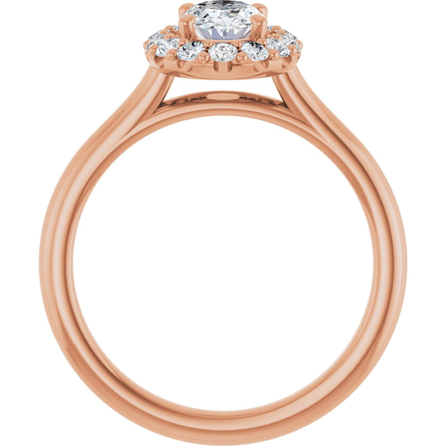 Oval Halo-Style Engagement Ring Semi-Mount - gallery - Series 123336
