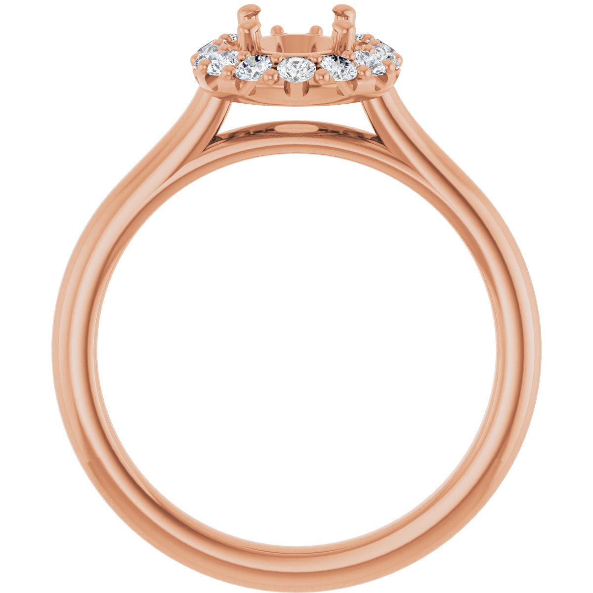 Oval Halo-Style Engagement Ring Semi-Mount - gallery - Series 123336